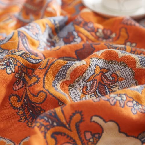 Bailix Boho Throw Blanket, 100% Cotton, Woven Floral Pattern, 50"x60"