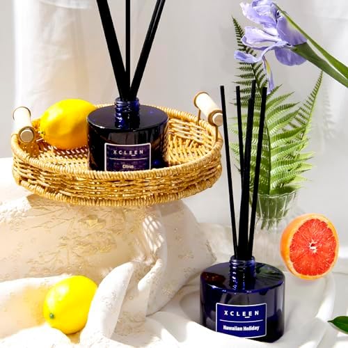 Xcleen Reed Diffusers for Bathroom, 6.7 oz(200ml) Citrus Scented Oil Diffuser with Fiber Sticks, Air Freshener for Bedroom, Office, Home Fragrance Decor (Pack of 2)