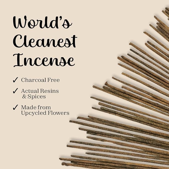 CALMVEDA Amber Incense Sticks Resinous - Ultra Luxurious, 40+ Thick Sticks