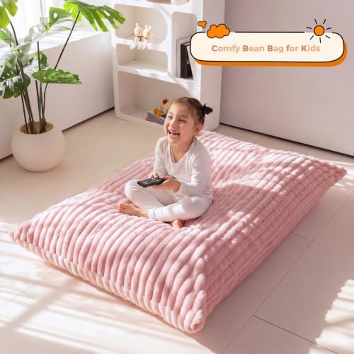MAXYOYO 3 in 1 Kids Bean Bag Chair, Comfy Floor Sofa with Removed Cover