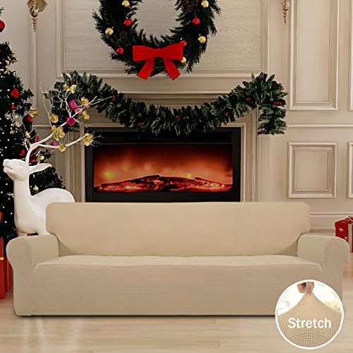 Easy-Going Stretch 4 Seater Oversized Sofa Couch Cover Sand