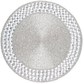 Beaded Round Placemats 13 Inch, Handmade Silver Stone Border Round placemat