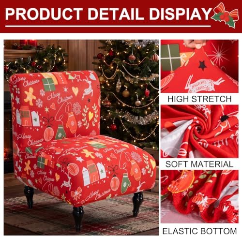 Accent Chair Cover Christmas Armless Chair Cover Slipper Chair Slipcover