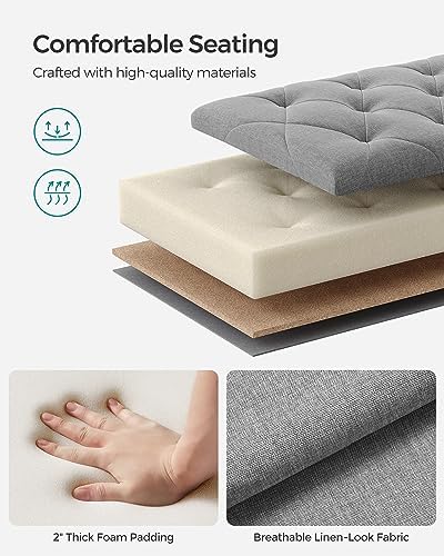 SONGMICS Storage Ottoman Bench, Foot Rest with Legs, Load up to 661.4 lb
