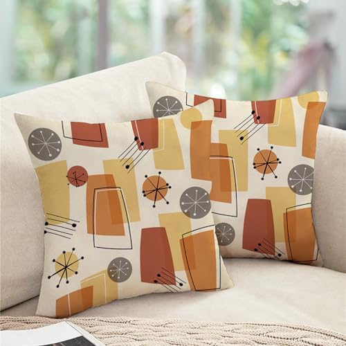 Abstract Geometric Decorative Throw Pillow Covers 18 x 18 Set of 2