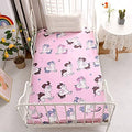 Bedding Fitted Sheet with Deep Pocket,Animals Printed Thicken Soft Fabric Bed Sheets (Pink(Unicorn), Twin)