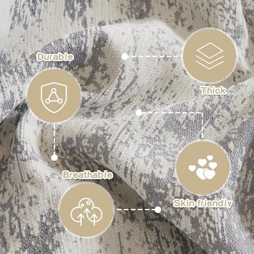 MEETSKY Couch Cover Sofa Cover Washable, Geometric Abstract Geometric Boho Sofa Covers for 2 Cushion Couch Sofa, Sofa Slipcover Love seat Pet Couch Covers for Sectional Sofa, 71" x 118", Light Grey