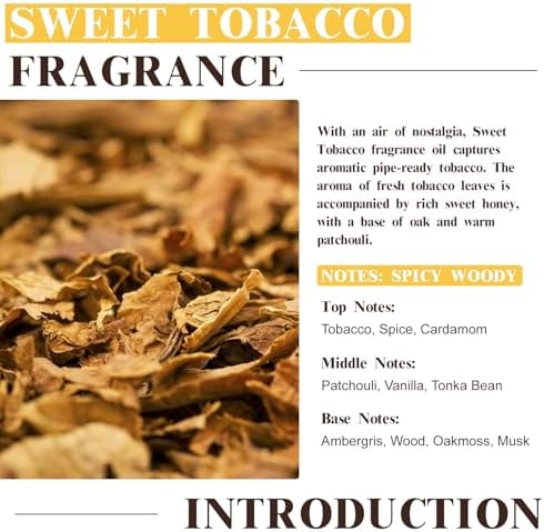 EUQEE Sweet Tobacco Fragrance Oil 2.02 Fl oz for Candle Making(60ml)