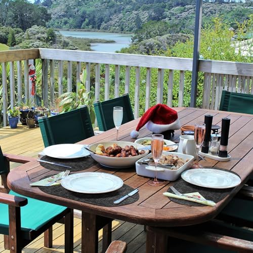 Faux Leather Oval Placemats Set of 8, Charcoal