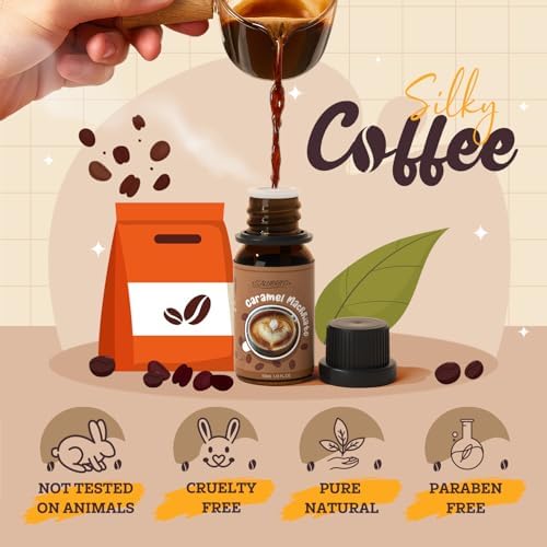 SALUBRITO Coffee Fragrance Oils Set, Premium Essential Oils for Diffuser, Candle, Soap Making, Blueberry Muffin, Eggnog Latte, Caramel Machhiato, Cafe Mocha, French Vanilla, Hot Chocolate, Scented Oil