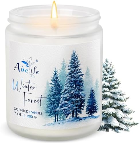 Winter Forest Candle | Pine & Cedarwood Scented Soy Candles - Aromatherapy Candles for Home, Holiday Candle Gift for Women & Men, Winter Christmas Home Décor