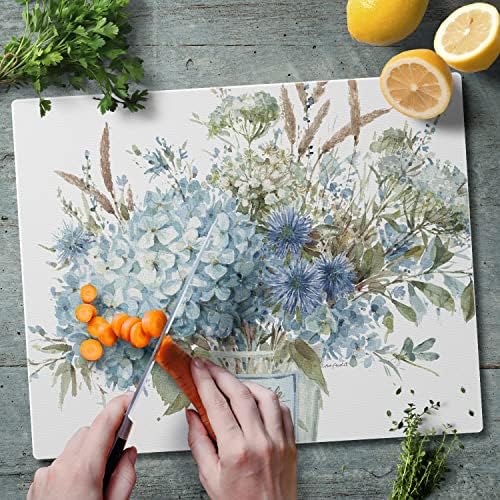 CounterArt Bohemian Blue 3mm Tempered Glass Cutting Board 15" x 12"