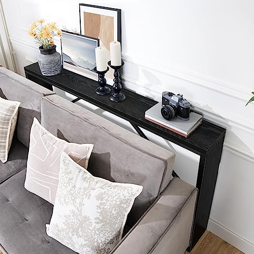 MAHANCRIS Console Table, 62.2"Long Sofa Table Behind Couch, Black CTHB15801