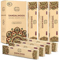Raajsee Sandalwood Incense Sticks (180 gm), 100% Pure Organic Natural Hand Rolled Free from Chemicals - Sandalwood Incense Perfect for Aromatherapy, Cleansing, Meditation, and Church (Pack of 12)