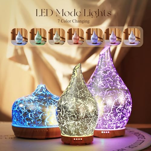 Porseme Essential Oil Diffuser 150ml Handmade Glass Diffuser 6H Runtime