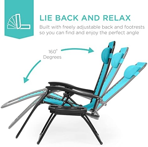 Best Choice Products Zero Gravity Chair Recliner, Peacock Blue
