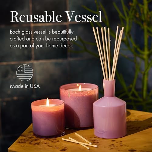 LAFCO New York Classic Reed Diffuser, Midnight Cactus - 6 oz - Up to 3 Months Fragrance Life - Reusable Glass Vessel - Natural Wood Reeds - Made in the USA