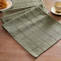 ZeeMart Linen Checked Farmhouse Table Runner, 13x72 Inches Olive
