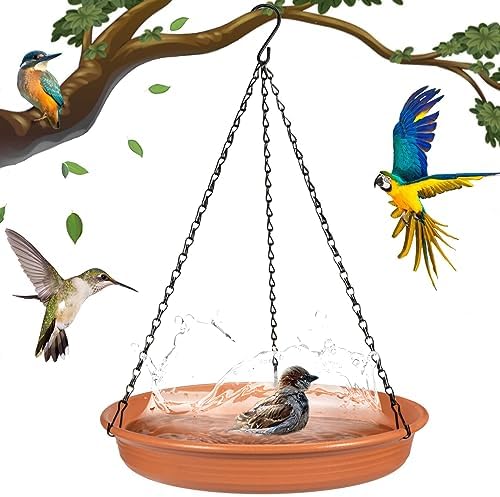 CARGEN Hanging Bird Bath Hanging Bird Feeder Tray - Outdoor Wildlife Feeder