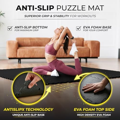 bemaxx Gym Mats Set - EVA Interlocking Foam Floor Tiles Workout Mat Puzzle