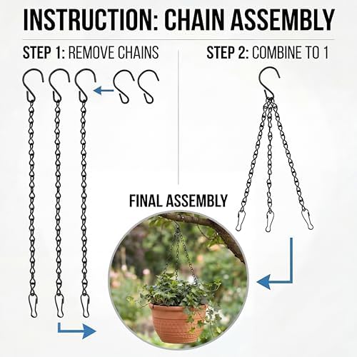 Outus 4 Pack Hanging Chain for Bird Feeders, 35 Inch, Black