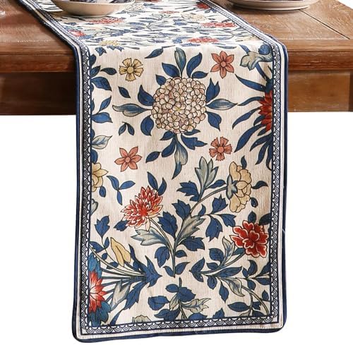 patdrea Designer Vintage French Dining Table Runner,12"X118"