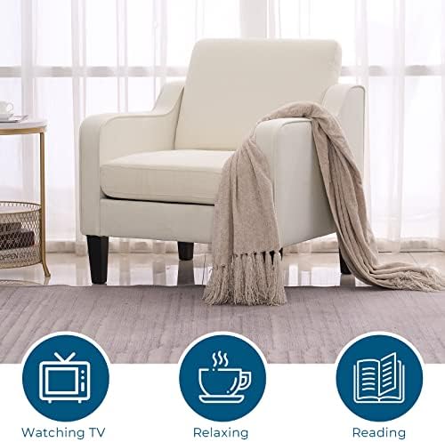 VINGLI Accent Chair, Linen Upholstered Armchair, 380 LBS, Living Room