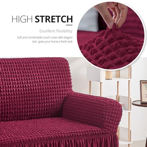 NICEEC Loveseat Covers Washable Love Seat Couch Covers Slipcover with Skirt