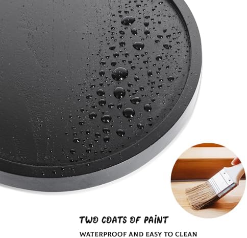 Round Decorative Tray Farmhouse Kitchen Decor Soap Dish, 9" Black