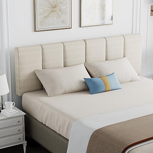 HAOBO Home Upholstered King Headboard Only,Modern Linen Panel Grayish White
