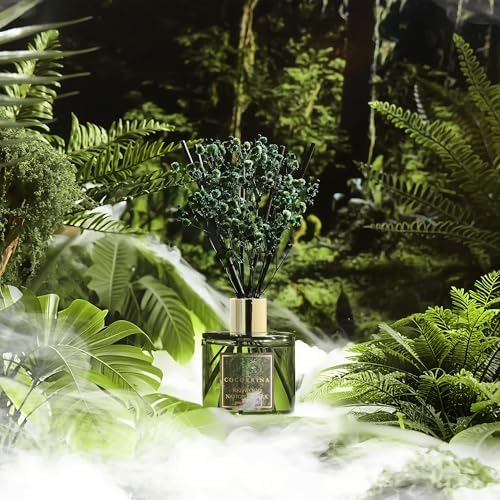 COCORRÍNA Reed Diffuser - Redwood National Park 6.7 Fl.oz Reed Diffuser Set with 8 Sticks & Preserved Baby's Breath, Reed Diffuser for Home Bathroom Shelf Decor