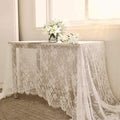 LuoluoHouse Lace Tablecloth White Wedding Tablecloths 60x120 Inch Vintage