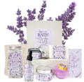 Lavender Spa Gift Set for Women, Luxury 9 Pcs Bath Salts Set, Relaxation Gifts for Women, Self Care Set, Clean Moisturizing Skin, Gifts for Mom, Wife, Sister, Friend