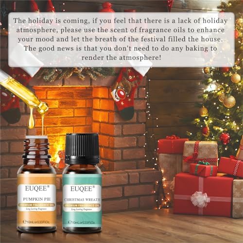 EUQEE Holiday Cheer Premium Fragrance Oils Set for Diffuser (6x10ml)