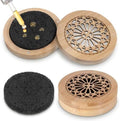 Passive Essential Oil Diffuser Stone, Small Lava Rock Diffuser Set Aromatherapy Stone for Desk Office Home Car & Gift-Giving, Compact Wood Bas