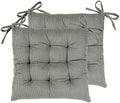 HLOVME Corduroy Chair Cushion with Ties Ultra Soft Warm Floor Cushion for Kids Reading Nook Comfortable Square Seat Cushion for Adult 15.7”x15.7” Set of 2, Grey