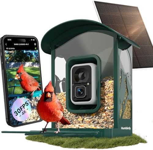 4K Smart Bird Feeder with Camera,No Subscription,Solar Powered