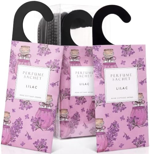 Large 12 Packs Lilac Hanging Scented Sachets Long-Lasting Closet Deodorizer Air Freshener Fabric Refresher Odor Eliminator for Drawer Home Fragrance Gift Set