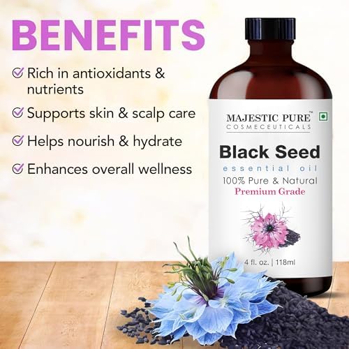 Majestic Pure Blackseed Essential Oil for Diffuser - 4 Fl Oz