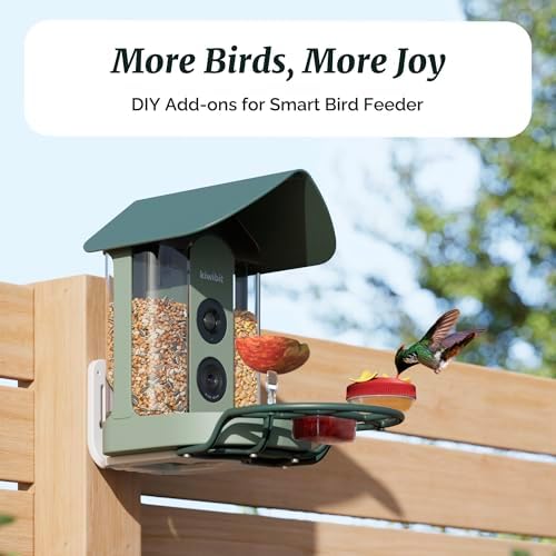 Kiwibit Complete Accessory Kit DIY Add-Ons Including Mini Hummingbird Feeder, 2 Fruit Holders, Jelly Feeder (Smart Bird Feeder NOT Included), Compatible with Kiwibit Bird Feeder