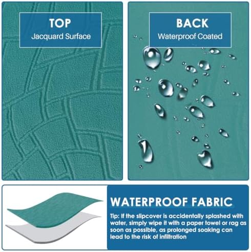 MAXIJIN Waterproof Loveseat Cover Couch Covers (55"-69"), Stretch Love Seat Sofa Slipcovers with Non Slip Elastic Bottom, Dog Pet Friendly Furniture Protector Washable (Medium, Blackish Green)
