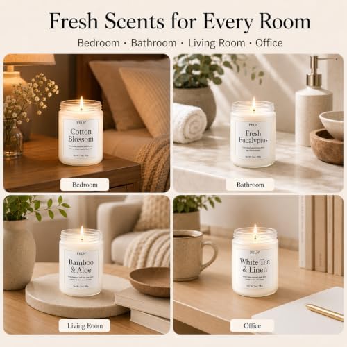 Scented Candles Gift Set, 6 Pack Clean Living Scented Candles