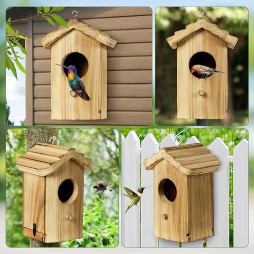 Mini Wooden Birdhouse with Removable Bottom