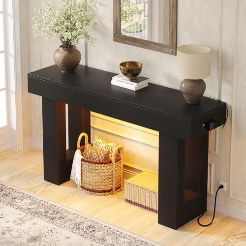 Unikito 47" Entryway Table with Sensor Light & AC Outlets with USB-C Ports