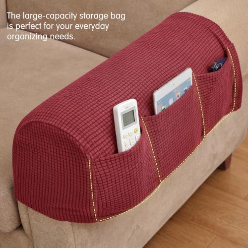 SUBRTEX Stretch Couch Arm Covers Set of 2, Non-Slip Sofa Armrest Slipcovers