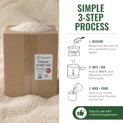 American Soy Organics Freedom Coconut Soy Wax Beads, Candle Wax, 45 lbs