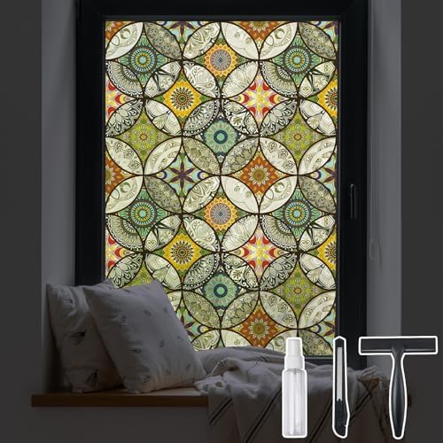 DKTIE Static Cling Decorative Window Film Easy to Install 35.4" x 78.7"