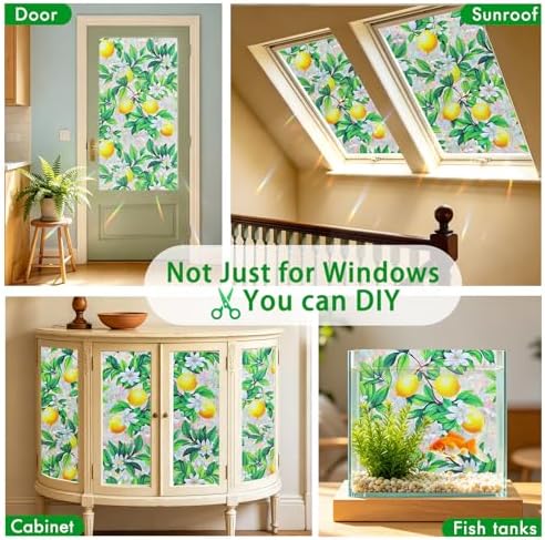 SOMWISE Rainbow Stained Glass Window Privacy Film,Heat Blocking Save Energy