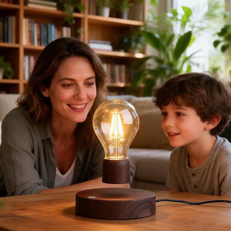 Levitating Lamp Magnetic Floating Spinning LED Light Bulb 360 Degree Rotating Night Lights for Creative Gifts Room Home Desk Table Office Decoration