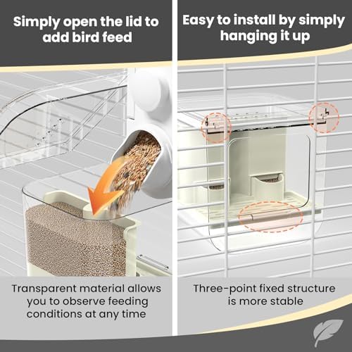 No Mess Automatic Bird Feeder for Cage,Parakeet Seed Catcher,Food Container